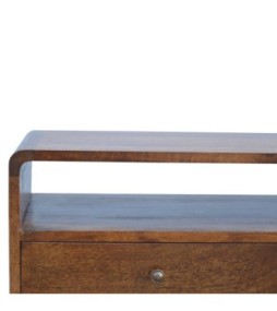 Curved Chestnut Media Unit
