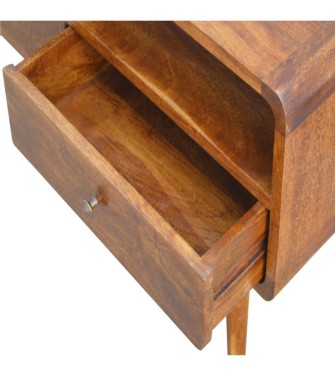 Curved Chestnut Media Unit