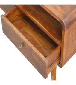 Curved Chestnut Media Unit