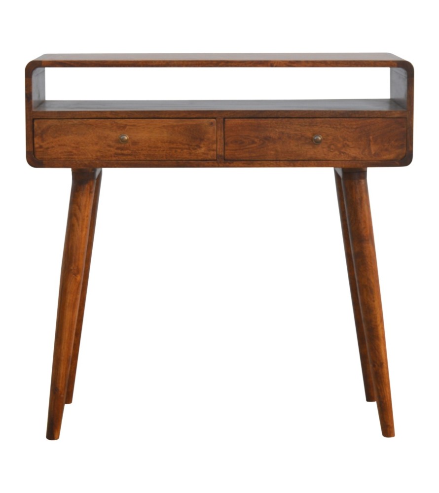 Curved Chestnut Console Table
