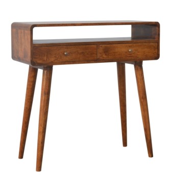 Curved Chestnut Console Table