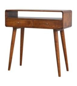 Curved Chestnut Console Table