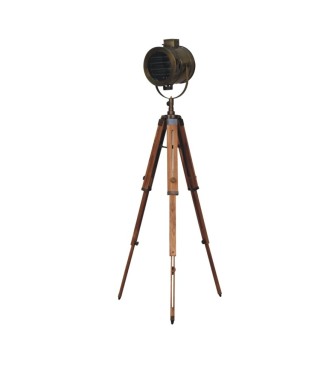 Lampadaire trépied pliable en laiton antique