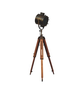 Lampadaire projecteur en laiton avec cage