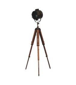 Lampadaire projecteur en laiton avec cage