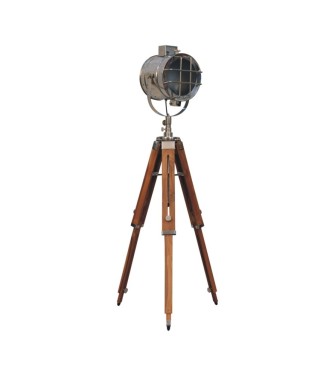 Lampadaire à projecteur chromé avec cage