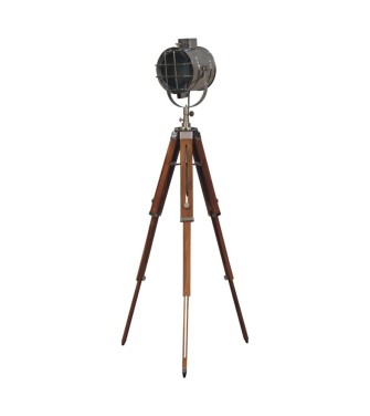 Lampadaire à projecteur chromé avec cage