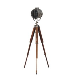 Lampadaire à projecteur chromé avec cage