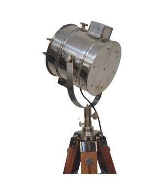 Lampadaire à projecteur chromé avec cage