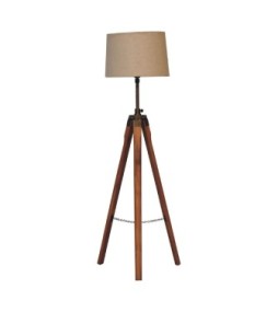 Lampadaire trépied fixe en laiton