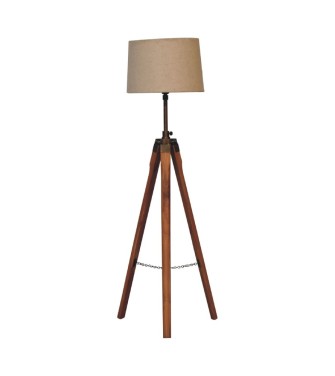Lampadaire trépied fixe en laiton