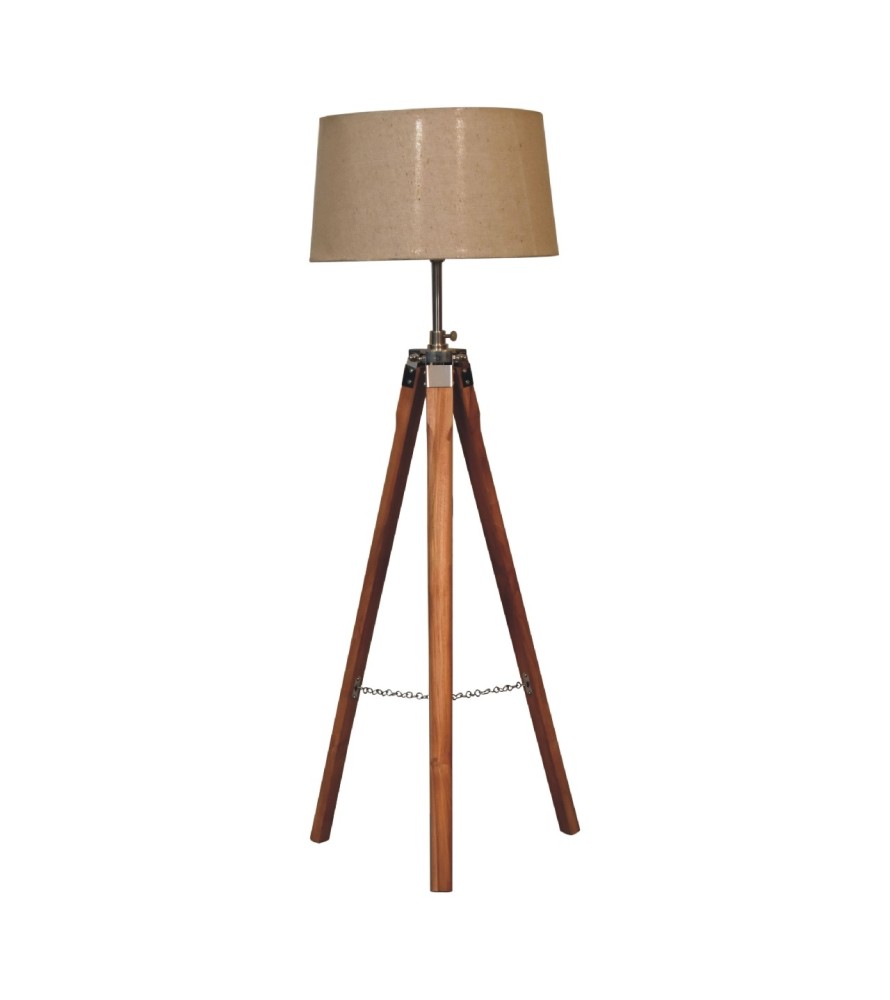 Lampadaire trépied fixe chromé