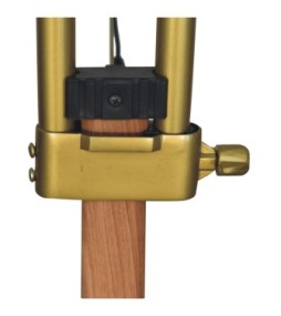 Brass Plated and Wooden Floor Lamp