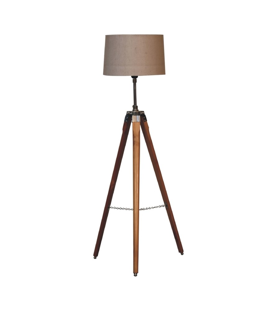 Lampadaire trépied chromé