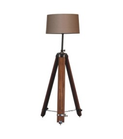 Lampadaire en chrome et bois teck