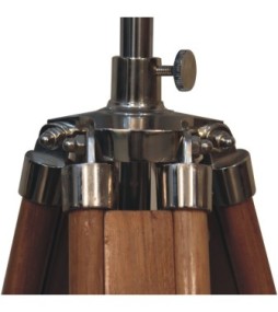 Lampadaire en chrome et bois teck