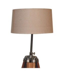 Lampadaire en chrome et bois teck