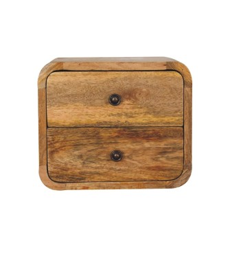 Table de chevet flottante Mini Curve aspect chêne