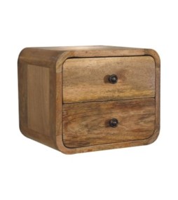 Table de chevet flottante Mini Curve aspect chêne