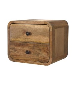 Table de chevet flottante Mini Curve aspect chêne