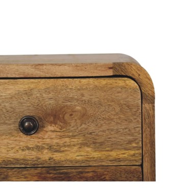 Table de chevet flottante Mini Curve aspect chêne