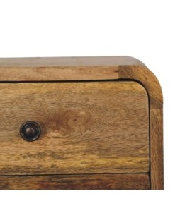 Table de chevet flottante Mini Curve aspect chêne