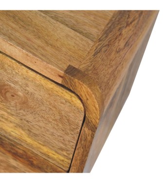 Table de chevet flottante Mini Curve aspect chêne