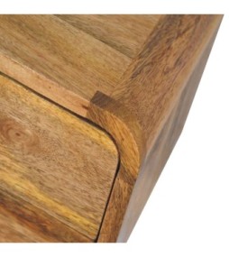 Table de chevet flottante Mini Curve aspect chêne