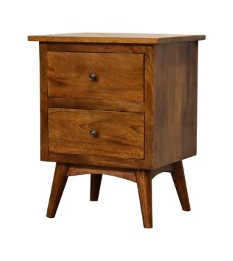 Table de chevet finition châtaigne