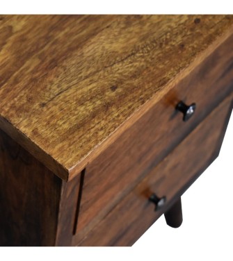 Table de chevet finition châtaigne