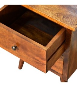 Table de chevet finition châtaigne