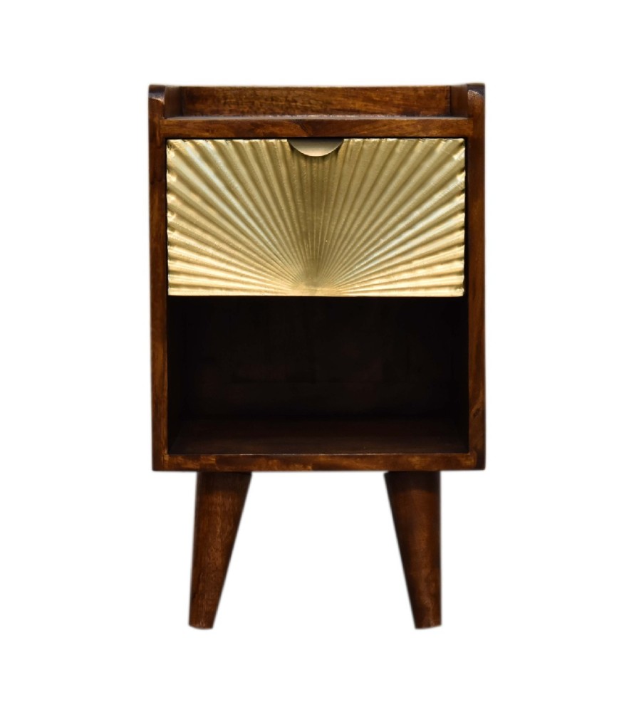 Table de chevet Mini Manila Gold à 1 tiroir