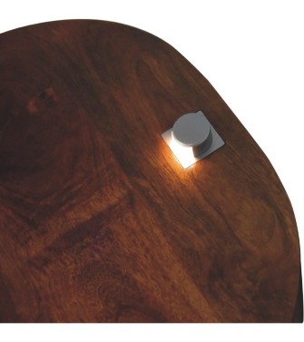 Table de chevet finition châtaigne avec lampe de lecture