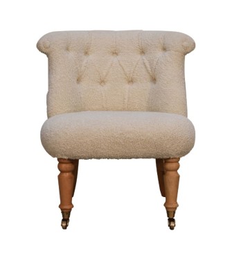 Fauteuil d'appoint bouclé crème