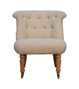Fauteuil d'appoint bouclé crème