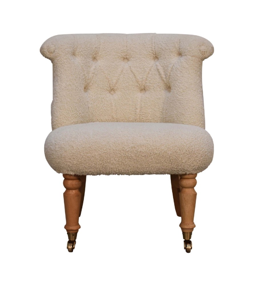 Fauteuil d'appoint bouclé crème