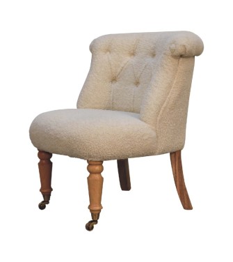 Fauteuil d'appoint bouclé crème
