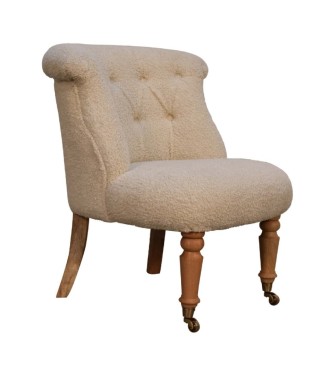 Fauteuil d'appoint bouclé crème