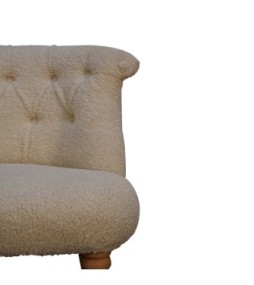 Fauteuil d'appoint bouclé crème