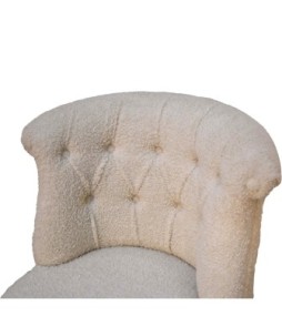 Fauteuil d'appoint bouclé crème
