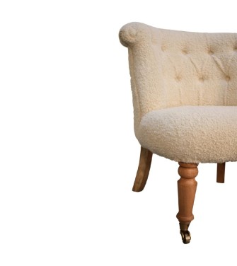 Fauteuil d'appoint bouclé crème