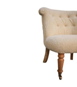 Fauteuil d'appoint bouclé crème
