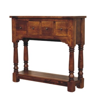 Chestnut 4 Drawer Console Table