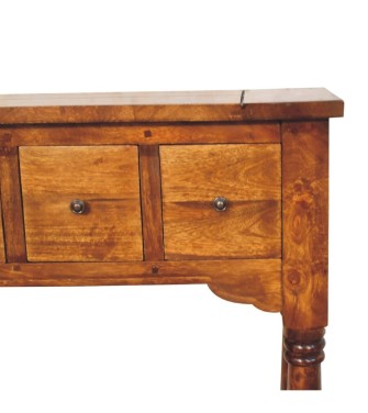Chestnut 4 Drawer Console Table