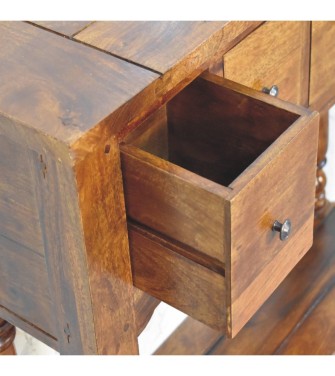 Chestnut 4 Drawer Console Table