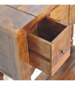 Chestnut 4 Drawer Console Table