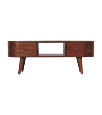 Chestnut Round Open Media Unit