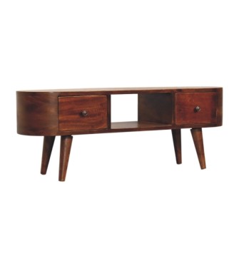 Chestnut Round Open Media Unit