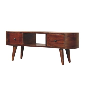 Chestnut Round Open Media Unit