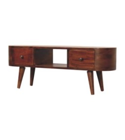 Chestnut Round Open Media Unit